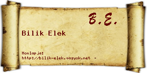 Bilik Elek névjegykártya